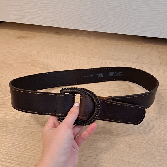 Landes Dark Brown Genuine Leather Medium Width Casual Everyday Belt Size Small - Picture 1 of 6